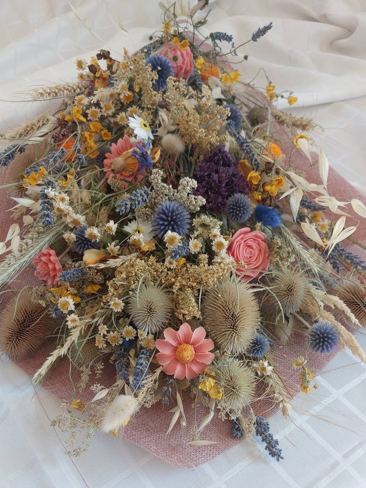 Ecrin floral — bouquets "Flamme & Fleurs", création artisanale À fleur de flamme
